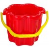 LEAN TOYS Červený kýblik na piesok v tvare kvietka