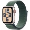 Apple Watch SE GPS + Cellular 44mm Starlight Aluminium Case with Lake Green Sport Loop MXGV3QC/A