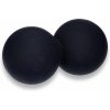 Dvojitá masážna silikónová loptička DuoBall, priemer 6,5cm, čierna