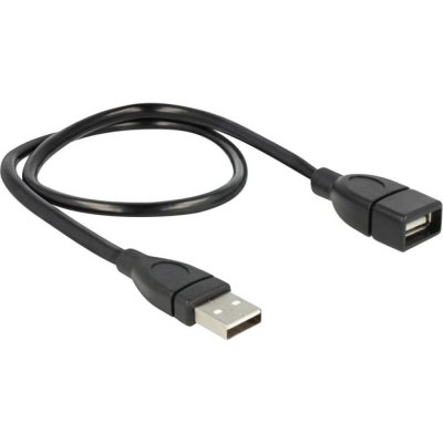 Delock USB kábel USB 2.0 USB-A zástrčka, USB-A zásuvka 0.50 m čierna flexibilný kábel labutí krk 83499; 83499