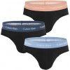 Calvin Klein - slipy 3PACK cotton stretch black with vintage blue color logo waist - limitovaná fashion edícia-M (81-86 cm)