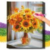 DIAMANTOVÁ MAĽBA 5D S RÁMOM Diamantová Výšivka Veľké Kvety Mozaika 40x50 cm