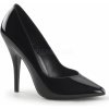 Pleaser Seduce-420V - Dámske sexy lodičky Čierne Lakované 45