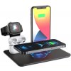 AppleKing hQ-UD17 4v1 bezdrôtová nabíjacia podložka pre iPhone / Apple Watch / AirPods - čierny - možnosť vrátiť tovar ZADARMO do 30tich dní