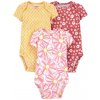 CARTERS CARTER'S Body krátky rukáv Pinkyellow dievča LBB 3ks NB/ veľ. 56