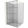 Mexen Kioto, sprchová zástena Walk-In 110 x 200 cm, 8mm číre sklo čierny vzor, zlatý matný profil, 800-110-101-55-77