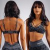 NEBBIA - Medium support športová podprsenka s leopardím vzorom PRIMAL 854 (BLACK LEOPARD) - S