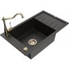 MEXEN/S MEXEN/S - Elias granitový drez 1-miska vrátane batérie Carla, čierna/zlatá metalik 6511-75-670700-50
