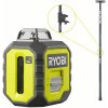 RYOBI Set krížový líniový laser 360° - zelený a teleskopický držiak 5133005311