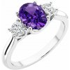 Eppi Zásnubný prsteň s ametystom a lab-grown diamantmi Brink R48135