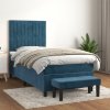 Box spring postel s matrací tmavě modrá 100x200 cm samet Modrá 3137951