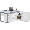 Kancelársky stôl s kontajnerom a komodou Houseland Prime Home 03 160 cm biely