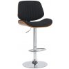 Barová stolička Clawson látka chróm, orech/čierna
