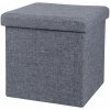 DOCHTMANN Taburetka skladacia, textilná, tmavo sivá 38 × 38 × 38 cm