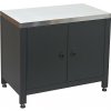 Compass | Vonkajší modul – skrinka pod gril 80x47x69 cm, čierna/nerezová oceľ | 14126
