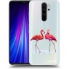 Picasee silikónový prehľadný obal pre Xiaomi Redmi Note 8 Pro - Flamingos pár