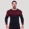 GymBeam Bezešvé tričko s dlhým rukávom OG1 Black/Red - L