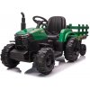 Mamido Mamido Detský elektrický traktor s vlečkou Forest 24V 2x200W zelený