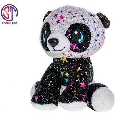 MIKRO - Panda Star Sparkle plyšová 16cm sediaca 0m+ 93962 - Plysová hracka