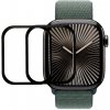 AppleMix Tvrdené sklo pre Apple Watch 10 - 42 mm - čierny rám - hybridné - sada 2 kusov