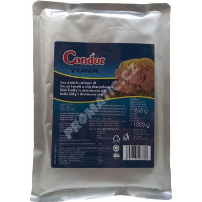 Condor Tuniak kúsky v slnečnicovom oleji 95% mäsa 1000 g