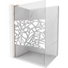 Mexen Kioto L, sprchová zástena Walk-In 100 x 200 cm, 8mm číre sklo biely vzor, ružové zlato profil, 800-100-103-60-85