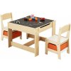 Vevor Detský stôl s 2 stoličkami, drevený, úložný priestor a látkové boxy DCWETZYYMSHBB3R90001V0