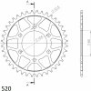 SUPERSPROX Reťazová rozeta SUPERSPROX RFE-478:42-BLK čierna 42T, 520