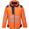 Portwest T400 PW3 Hi-Vis Zimná reflexná bunda oranžová/tmavomodrá M