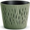 Prosperplast kvetináč 22,5cm SANDY ROUND ECO WOOD DSR220W-2262W zelený plastový PROSPERPLAST