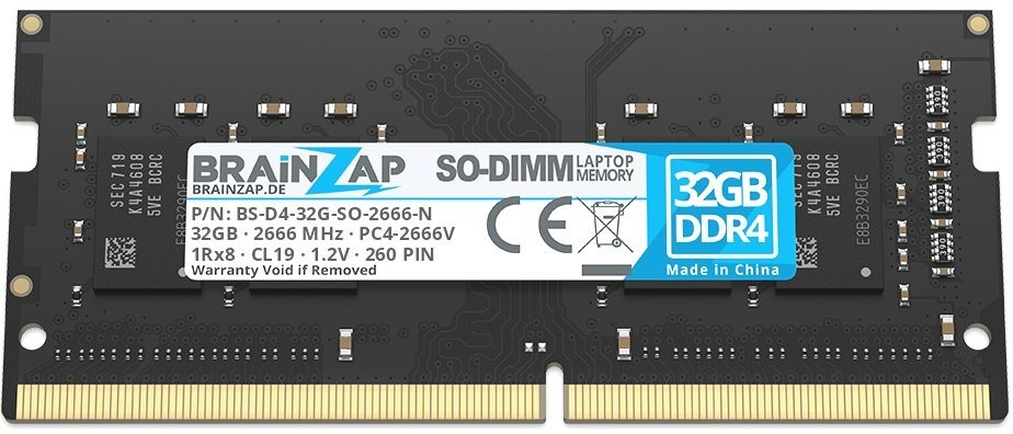 Brainzap DDR4 32GB 2666MHz CL19 PC4-2666V
