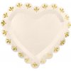 Party Party tanieriky papierové srdce krémovo zlaté 6 ks