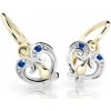 Cutie Jewellery Slušivé detské náušnice zo žltého zlata C2211-10-X-1 modrá