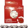Clarks Cyklistický reťazec YBN CSL-H9CR SHIMANO CAMPAGNOLO SRAM (9 rýchlostí, 1/2x11/128, 116 článkov, 6,4 mm, článok reťaze, Super Light, Chrome) Samomazný strieborný