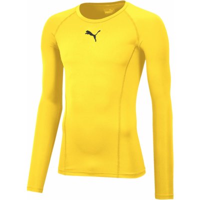 Pánske kompresné tričko s dlhým rukávom Puma LIGA BASELAYER TEE LS žlté 655920-06 - XXL
