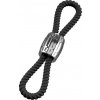 Rebel Heavy Rope Cock Strap with 2 Loops Black