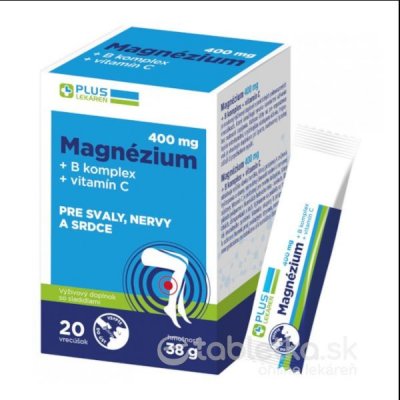 Plus Lekáreň Magnézium 400 mg+B komplex+vitamín C vrecúška 20 ks