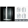 Aquatek GLASS R GLASSR34CH120X9062 (Sprchový kút obdĺžnikový s dvomi otváracími dverami)