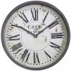 Chic Antique Čierne antik kovové nástenné hodiny Café de France – Ø 35*5,5 cm/ 1*AA - Chic Antique