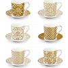 TESCOMA myCOFEE Empire 90 ml 6 ks biela - porcelánové šálky na espresso s tanierikmi