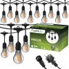 Záhradná vonkajšia svetelná reťaz Girland 15m 15x žiarovky E27 SMOKEY 6W 2200K MALUS Lumiled