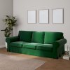 Dekoria Poťah na sedačku Ektorp STARÝ MODEL (rozkladacia, pre 3 osoby), Grøn, Poťah na sedačku Ektorp pre 3 osoby - rozkladacia, Velvet, 704-13