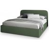 Wilsondo Manželská čalúnená posteľ s úložným priestorom Renive Q 180x200 - olivová