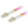 LANBERG optický patch cord MM LC/UPC-LC/UPC duplex 2m LSZH OM4 50/125 průměr 3mm, barva magenta FO-LULU-MD41-0020-VT