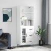 vidaXL Vysoká skrinka biela 69,5x34x180 cm spracované drevo 3189501