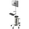 Neomounts FPMA-MOBILE1800 / Mobile Workplace Floor Stand (monitor, klávesnica/mouse & PC) / Silver