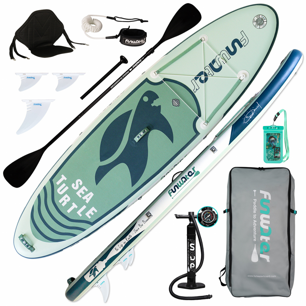 Paddleboard FunWater 320 x 84 x 15 cm Marine Eco Series Sea Turtle