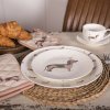 Clayre & Eef Porcelánový jedálenský tanier s jazvečíkmi Dachshund Love 26cm
