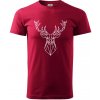 Geometria - Veľký jeleň - Klasické pánske tričko vyššej gramáže - 4XL ( Marlboro červená )
