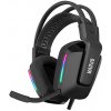 Marvo H8619, slúchadlá s mikrofónom, ovládanie hlasitosti, čierna, podsvietená, 3.5 mm jack + rozdvojka